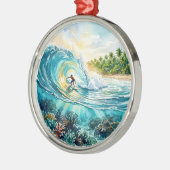 Cloud 9 Surf Break Ornament Aus Metall (Links)