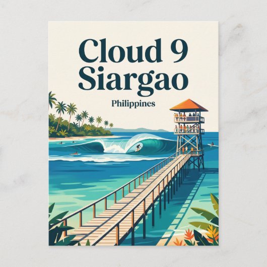 Cloud 9 Surf Break Philippinen Postkarte (Vorderseite)