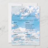 Cloud 9 Was ist auf Ihren Handy Bridal Game Cards? Einladung (Vorderseite)
