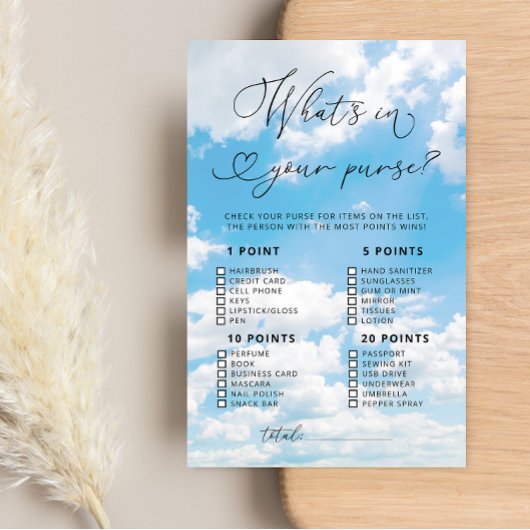 Cloud 9 Was ist in eurem Purse-Brautparty-Spiel?