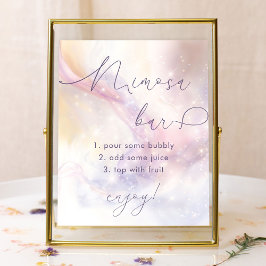 Cloud 9 Wasserfarbe Brautparty Mimosa Bar Poster