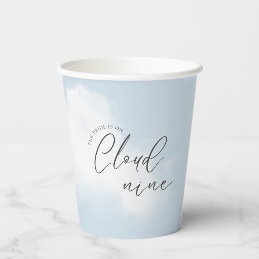 Cloud 9 Wasserfarbiges Brautparty Pappbecher (Rückseite)