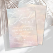 Cloud 9 Watercolor Sky Baby Dusche Einladung