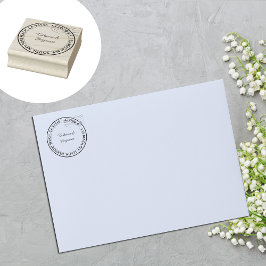 Cloud 9 Wedding Bridal Names Round Rücksendeadress Gummistempel