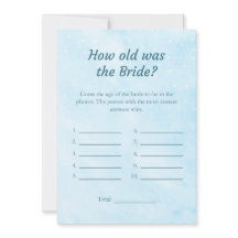 Cloud 9 Wie alt war die Bride Shower Game Card