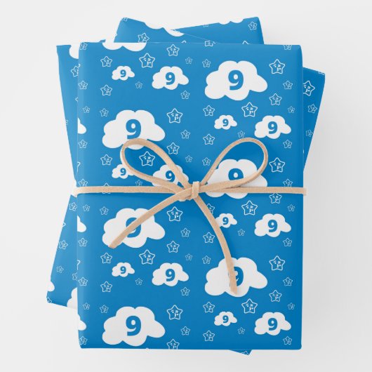 Cloud 9 Wrapping Paper Flat Sheet Set 3 Geschenkpapier Set (Beispiel)
