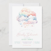 Cloud and Stars Gender Neutral Baby Shower Einladung (Vorderseite)