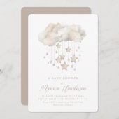 Cloud and Stars Kinderdusche Einladung (Vorne/Hinten)