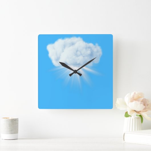 Cloud and Sunlight Wall Clock - Minimalistische Sk Quadratische Wanduhr (Zuhause)