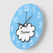 Cloud auf einem Personalisierten String-Namen Große Wanduhr (Winkel)