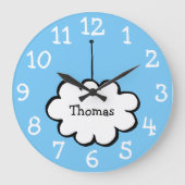 Cloud auf einem Personalisierten String-Namen Große Wanduhr (Vorderseite)