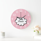 Cloud auf einem String-Namen Große Wanduhr (Zuhause)