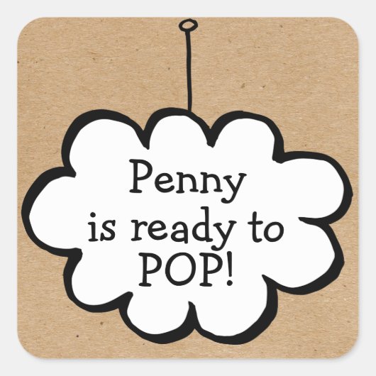 Cloud auf einer String Kraft Bereit zum POP Quadratischer Aufkleber (Vorderseite)