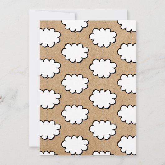 Cloud auf einer String Rustic Kraft Baby Dusche Einladung (Rückseite)