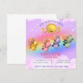 Cloud Babies Sun Pastel Rainbow Birthday Einladung (Vorne/Hinten)