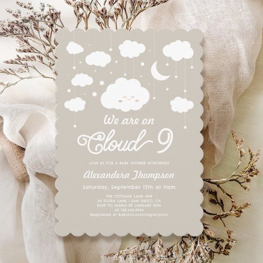 Cloud Baby Dusche Einladung
