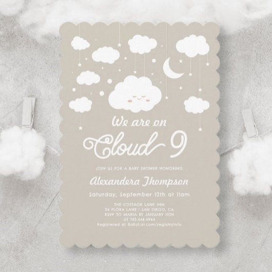 Cloud Baby Dusche Einladung