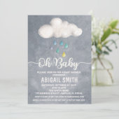 Cloud Baby Dusche Einladung Raindrop Liebe (Stehend Vorderseite)