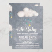 Cloud Baby Dusche Einladung Raindrop Liebe (Vorne/Hinten)