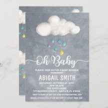 Cloud Baby Dusche Einladung Raindrop Liebe