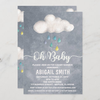 Cloud Baby Dusche Einladung Raindrop Liebe