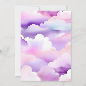 Cloud baby Dusche lila Wolken Babydusche Einladung (Rückseite)