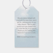 Cloud Baby Dusche pastellgraue Wolken bevorzugen Geschenkanhänger (Rückseite)