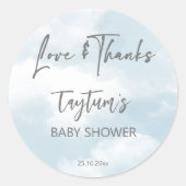 Cloud Baby Dusche Pastellwolken danke Ihnen für di Runder Aufkleber (Vorderseite)