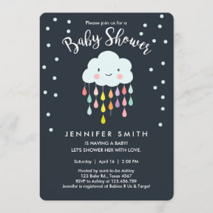 Cloud Baby Shower Einladung Raindrop Liebe