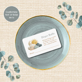 Cloud Baby Shower Thema Windel-Raffle-Tickets Begleitkarte