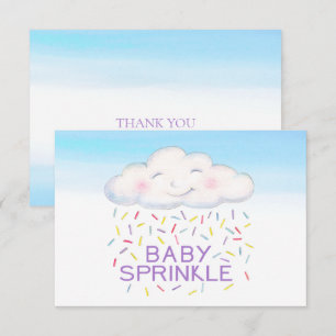 Cloud Baby sprinkblue water color Danke Karte