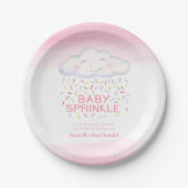 Cloud Baby sprinkle rosa Aquarelldusche Pappteller (Vorderseite)