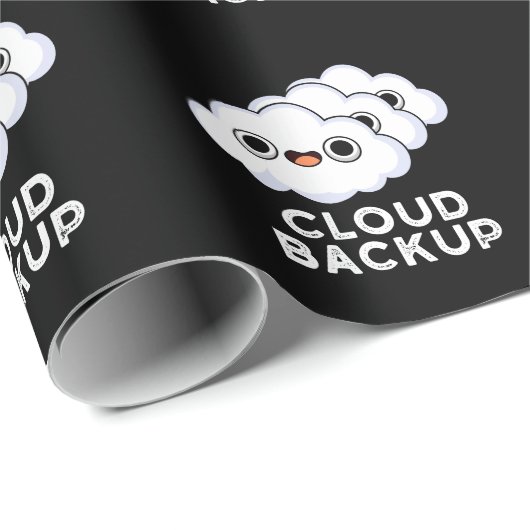Cloud Backup Funny Computer Weather Puder Dunkle B Geschenkpapier (Rolleneckpunkt)
