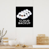 Cloud Backup Funny Computer Weather Puder Dunkle B Poster (Küche)