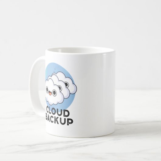 Cloud Backup Funny Computer Weather Puff Kaffeetasse (Vorderseite Links)