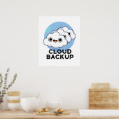 Cloud Backup Funny Computer Weather Puff Poster (Küche)