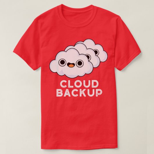 Cloud Backup Niedlicher Computer Wetterpuffer T-Shirt (Design vorne)