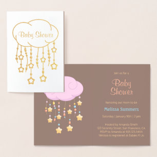 Cloud Beads Stars Mobile Baby Dusche Einladung