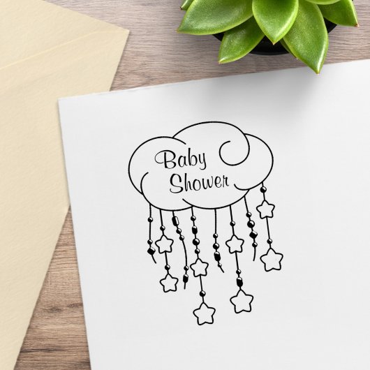Cloud Beads Stars Mobile Baby Dusche Gummistempel