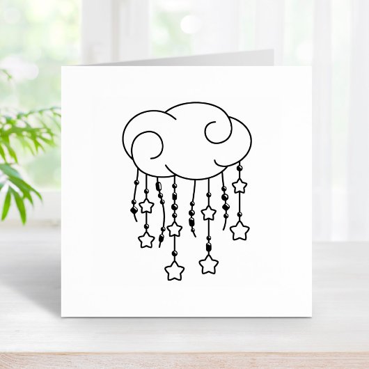 Cloud Beads Stars Mobile Baby Dusche Gummistempel