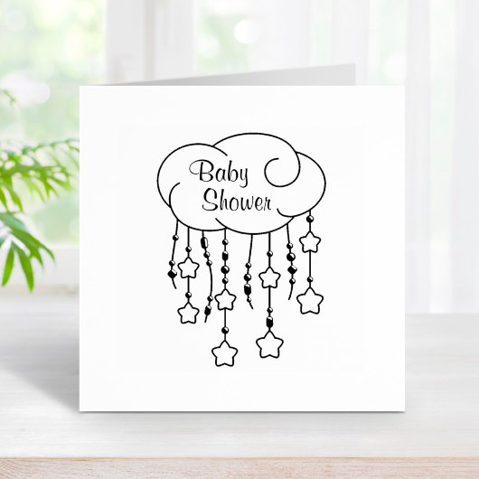 Cloud Beads Stars Mobile Baby Dusche Gummistempel
