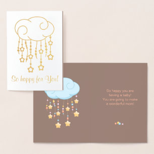 Cloud Beads Stars Mobile mit Baby Brown Folienkarte