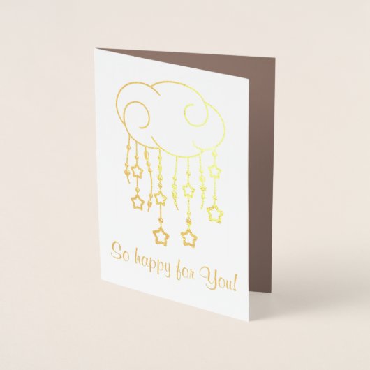 Cloud Beads Stars Mobile mit Baby Brown Folienkarte (Vorderseite)