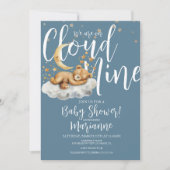  Cloud Bear Boy Stars Baby Shower  Invitation Einladung (Vorderseite)