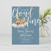  Cloud Bear Boy Stars Baby Shower  Invitation Einladung (Stehend Vorderseite)