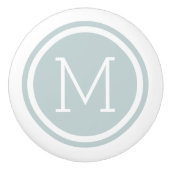 Cloud Blue Monogram Personalisiert Drawer Knoblauc Keramikknauf (Vorderseite)