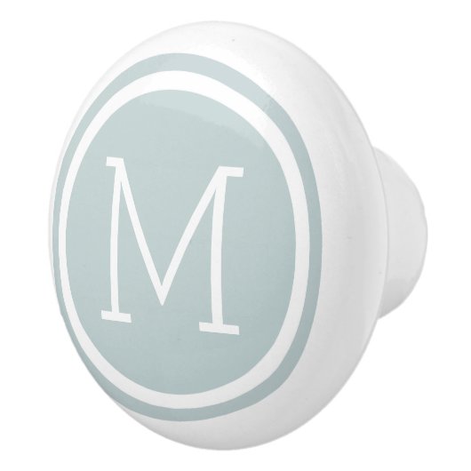 Cloud Blue Monogram Personalisiert Drawer Knoblauc Keramikknauf (Rechts)