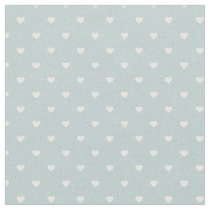 Cloud Blue Polka Dot Hearts Stoff