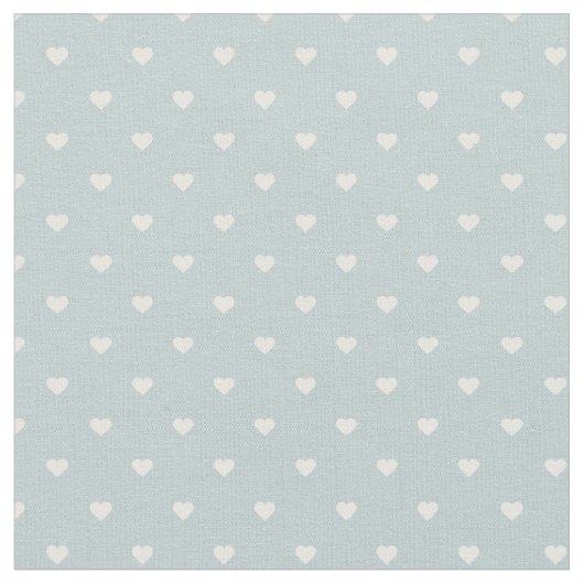 Cloud Blue Polka Dot Hearts Stoff (Nahaufnahme)