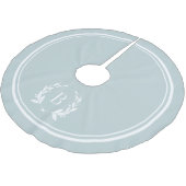 Cloud Blue Stripes and Wreath Monogram Tree Skirt Polyester Weihnachtsbaumdecke (Schrägansicht)